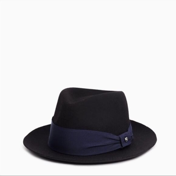 Rag & Bone Trilby Drape Band Fedora Hat Wool Black Size M